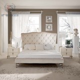 高端定制家具欧式1.8 米婚床新古典现代中式布艺实木双人床卧室床