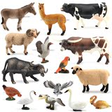 仿真动物模型 鸟类 家畜牲畜 马奶牛绵羊 实心玩具动物园鹦鹉