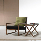 现代简约沙发椅设计师休闲椅北欧单人实木椅卧室阳台椅子