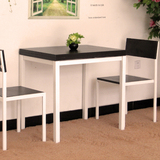 简约黑白色小户型可伸缩变形钢木折叠餐桌家用省空间四六人吃饭桌