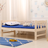 特价实木婴儿男孩女孩单人松木大人拼接护栏床垫经济型原木儿童床