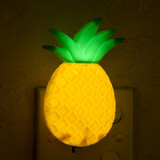 水果菠萝卡通小夜灯插电LED带开关黄光灯卧室墙壁灯宝宝喂奶灯
