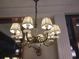 全铜玉石美式客厅吊灯 新古典大美式简欧法式卧室餐厅吊灯