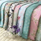 韩国外贸斜纹纯棉印花水洗绗缝床盖床单床垫夏凉被空调被床上用品