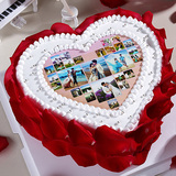 数码照片生日蛋糕太原同城个性定制儿童情侣创意蛋糕玫瑰花蛋糕