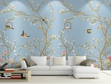 定制无缝大型壁画 客厅卧室电视背景墙纸中式影视墙美式花鸟壁纸