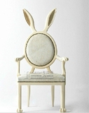 新古典创意软包定制实木儿童家具新品兔耳朵化妆椅书房椅儿童椅子