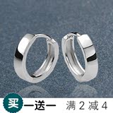 925纯银耳环日韩国男女个性简约小耳骨耳扣防过敏潮人版气质耳圈