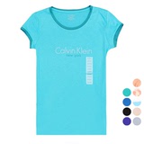 Calvin Klein CK女士时尚签名闪粉亮钉圆领短袖T恤 美国代购 正品