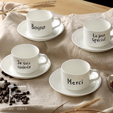 zakka创意北欧字母简约小清新骨瓷咖啡杯碟陶瓷早餐红茶茶具杯子