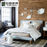 布艺床可拆洗 布床小户型北欧床双人床1.8米现代布艺软体床特价