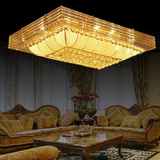 欧式吸顶灯长方型 客厅led奢华酒店工程灯1.1米*80传统黄色水晶灯