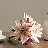 家居装饰品摆件客厅仿真花套装插花绢花假花艺组合餐桌茶几睡莲