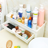 日本浴室台面塑料分格收纳架抽屉式置物架落地式零散物品化妆品架