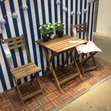 宜家代购IKEA阿霍蒙实木桌子折叠桌阳台桌休闲桌咖啡桌户外桌椅