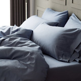 出口纯色欧式长绒棉四件套1.8m床上用品简约美式清新蓝色纯棉床品