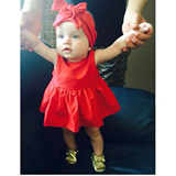 0123岁女童女宝宝婴幼儿精美大红色连衣裙两件套 生日礼裙礼服