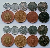 东门收藏 欧洲钱币 捷克共和国套币 一套9枚 捷克斯洛伐克解体后