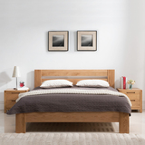 欧式现代全实木床1.8米双人床1.5米床婚床简约卧室家具橡木床