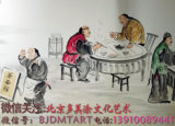 北京手绘墙体彩绘定制3D环保墙绘 餐厅背景墙 民国老北京人物壁画