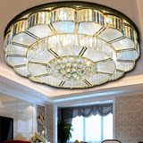 金色客厅水晶灯圆形大气现代简约led卧室吸顶灯饰餐厅花瓣形灯具
