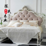 新古典欧式法式双人床美式雕花复古实木双人床软包床简欧欧式婚床