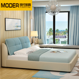 布艺床可拆洗 现代简约双人床1.8米布床 1.5米软床 小户型软包床