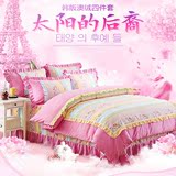韩式全棉床裙四件套公主风蕾丝花边床单式1.5m1.8m米床上纯棉加厚