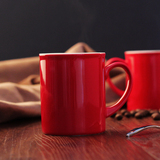 纯色马克杯 彩色咖啡杯 红色水杯奶茶杯 黄色拿铁杯 雀巢杯