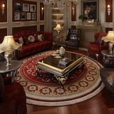 汉诺威欧式高档地毯门厅卧室书房客厅圆形地毯机织提花人棉丝地毯