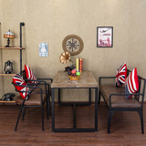 美式工业风LOFT咖啡厅复古创意沙发椅铁艺客厅布艺时尚休闲长椅子
