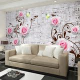 无纺布客厅沙发电视背景墙纸壁纸欧式3D立体简约玫瑰无缝大型壁画
