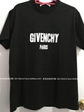多丽丝欧洲代购 Givenchy/纪梵希 经典PARIS黑色宽松破洞T恤 男女