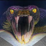 魔幻3D画展地贴一体墙油画电脑设计数码手绘艺术馆 巨蟒牙獠HM