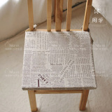 复古英文字母餐桌椅垫垫简约公寓软装海绵垫子日式报纸沙发座垫