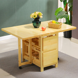 特价家用简约小户型餐桌椅子组合长方形全实木折叠桌宜家吃饭桌子