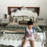 欧式真皮床田园实木婚床1.8米双人床简欧创意床韩式公主床美式床