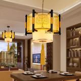 中国风现代中式吊灯实木餐厅仿古客厅灯具大气茶楼会所木艺大厅