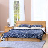 纯实木床白橡木1.8米1.5米成人大床单双人储物床气压高箱床