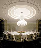 新中式家具酒店包厢大厅实木旋转圆桌样板房餐厅禅意餐桌椅子组合