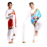 少数民族服装男成人藏族演出舞蹈服单长袖套装包邮壮族服饰新款
