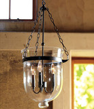 YCMJ 美式乡村简约复古玻璃吊灯 艺术透明单头餐厅过道灯具