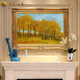 名画临摹梵高手绘油画欧式美式客厅玄关走道壁炉书房装饰有框FG34