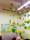 幼儿园学校装饰品教室场景走廊挂件商场挂饰藤球星星成品空中吊饰