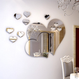 【天天特价】心型镜面墙贴亚克力客厅餐厅个性装饰镜子3d立体贴画