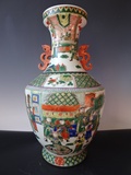 古玩瓷器保真包老古董收藏品老货明清瓷器清代康熙五彩人物花瓶