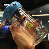 机器猫学生双层玻璃杯凯蒂猫kitty玻璃水杯可爱创意便携泡茶杯子