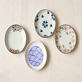 和风日式手绘家用菜盘子陶瓷创意圆盘碟日式餐具套装釉下彩清仓