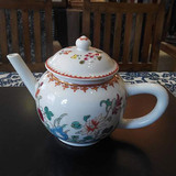 西洋瓷器 收藏品 西洋古董 英国1985年FRANKLIN MINT手绘骨瓷茶壶