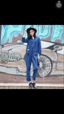 2016新款韩版新款长袖深蓝色连身裤牛仔连体裤工装收腰长裤女